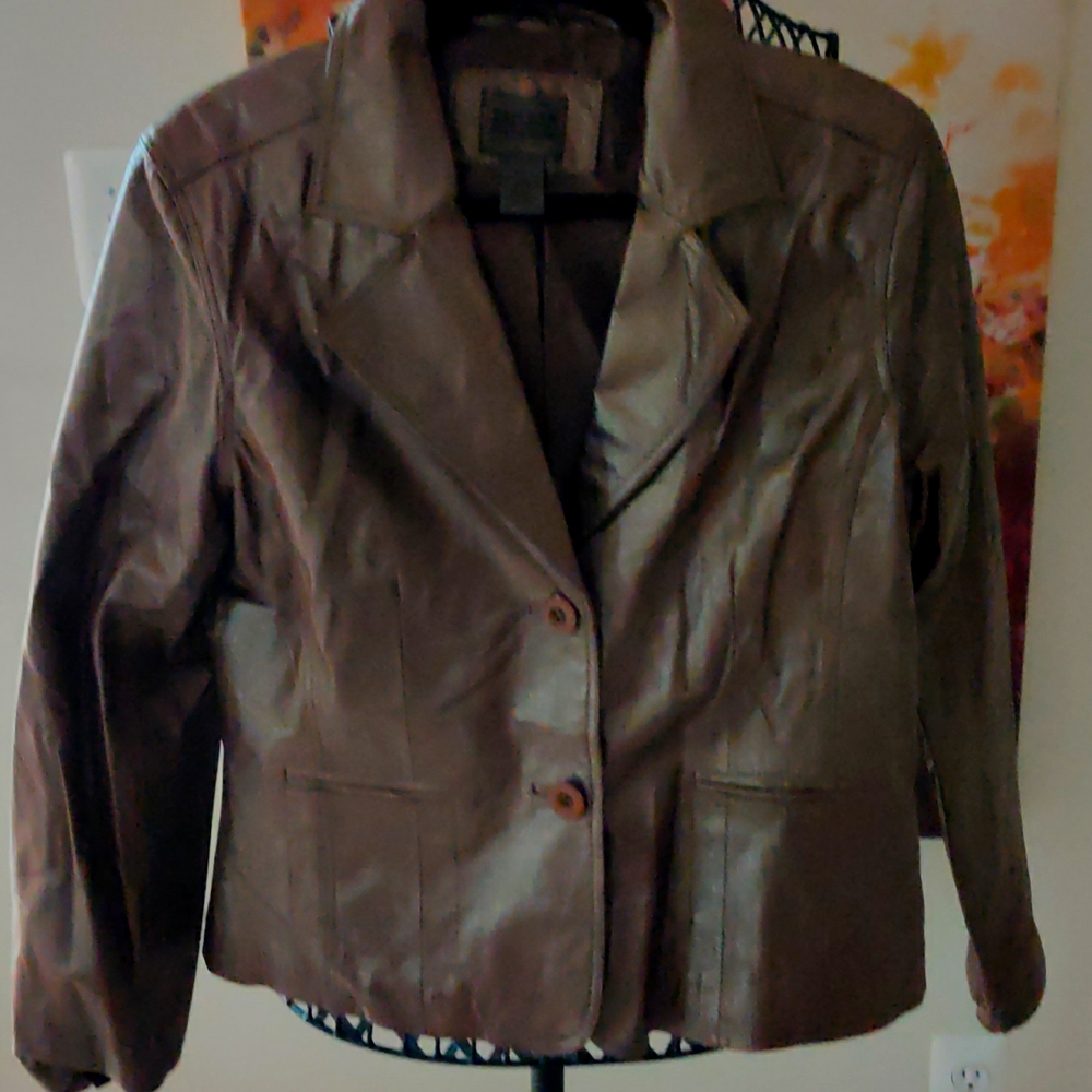 Uniform John Paul Richard bronze color large size 100% leather jacket